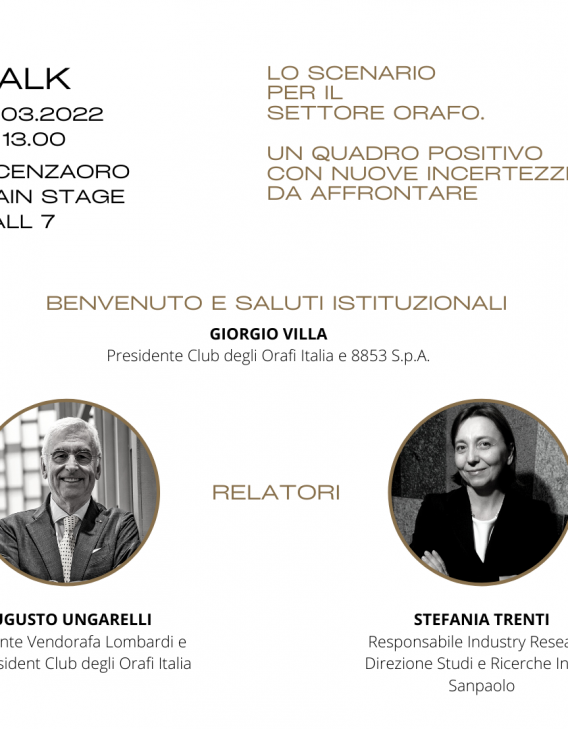 In presentazione il 19 marzo 2022 a Vicenzaoro la prima edizione dell’Inchiesta congiunturale Club degli Orafi – Intesa Sanpaolo